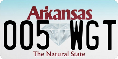 AR license plate 005WGT
