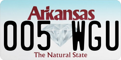 AR license plate 005WGU