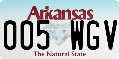 AR license plate 005WGV