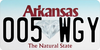 AR license plate 005WGY