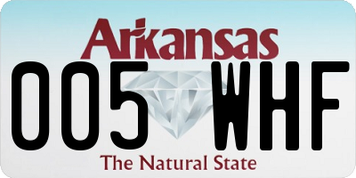 AR license plate 005WHF