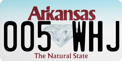 AR license plate 005WHJ