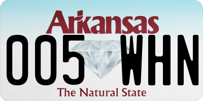 AR license plate 005WHN