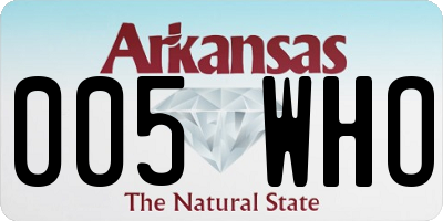 AR license plate 005WHO