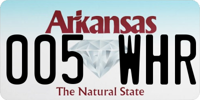 AR license plate 005WHR