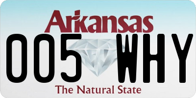 AR license plate 005WHY