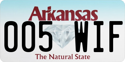 AR license plate 005WIF