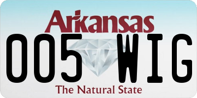 AR license plate 005WIG