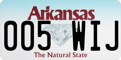 AR license plate 005WIJ