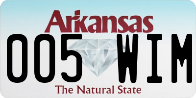 AR license plate 005WIM
