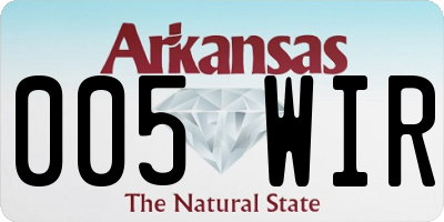 AR license plate 005WIR