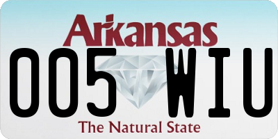 AR license plate 005WIU