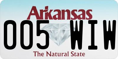 AR license plate 005WIW
