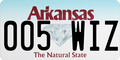 AR license plate 005WIZ