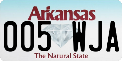 AR license plate 005WJA