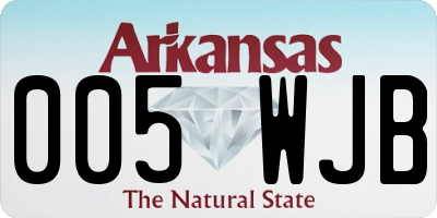 AR license plate 005WJB