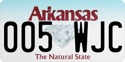 AR license plate 005WJC