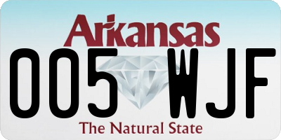 AR license plate 005WJF