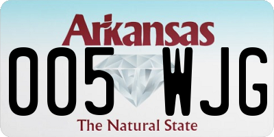AR license plate 005WJG