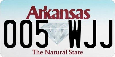 AR license plate 005WJJ