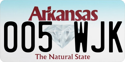 AR license plate 005WJK