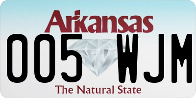 AR license plate 005WJM