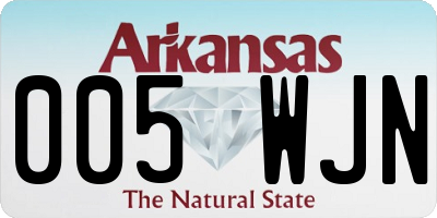 AR license plate 005WJN