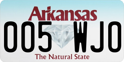 AR license plate 005WJO