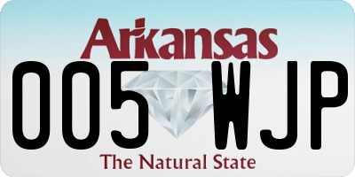 AR license plate 005WJP