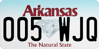 AR license plate 005WJQ