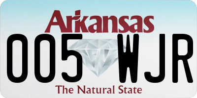 AR license plate 005WJR