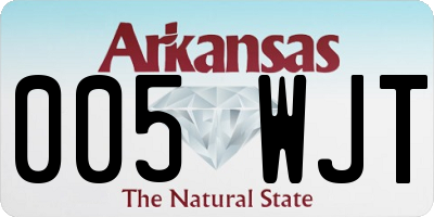 AR license plate 005WJT
