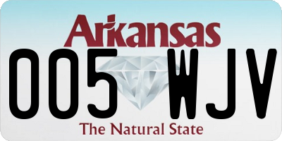 AR license plate 005WJV