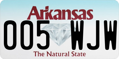 AR license plate 005WJW