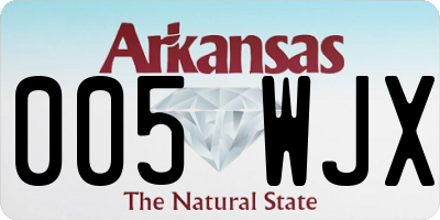 AR license plate 005WJX