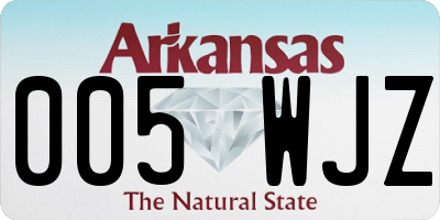 AR license plate 005WJZ