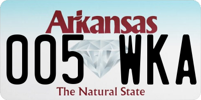 AR license plate 005WKA