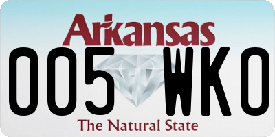 AR license plate 005WKO