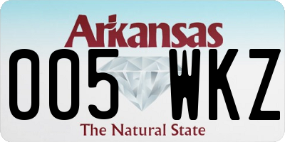 AR license plate 005WKZ