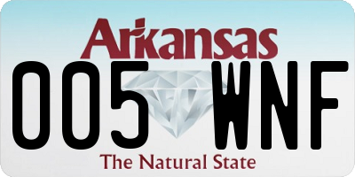 AR license plate 005WNF