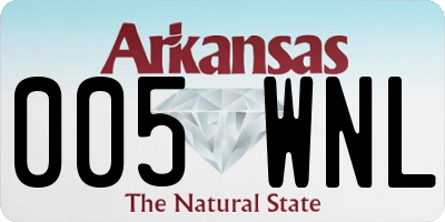 AR license plate 005WNL