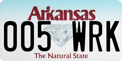 AR license plate 005WRK