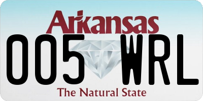 AR license plate 005WRL