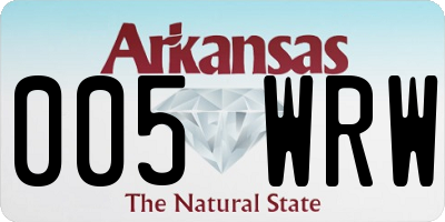 AR license plate 005WRW