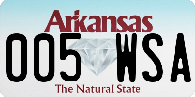 AR license plate 005WSA