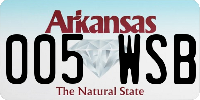 AR license plate 005WSB