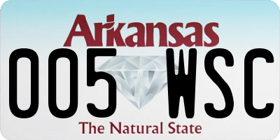 AR license plate 005WSC