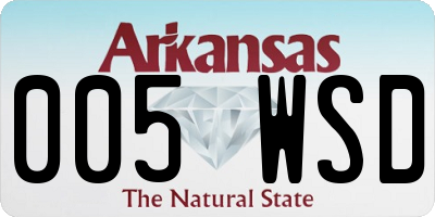 AR license plate 005WSD