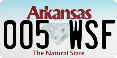 AR license plate 005WSF