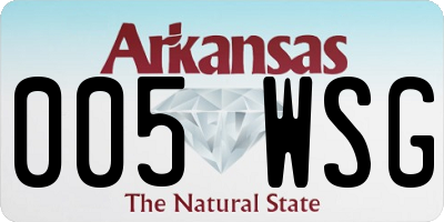 AR license plate 005WSG